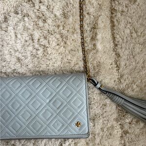 Tory Burch Quilted Shoulder Bag in Light Blue